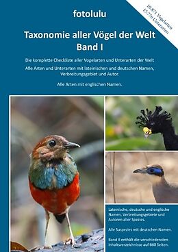 Kartonierter Einband Taxonomie aller Vögel der Welt - Band I von fotolulu