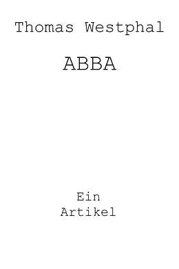 E-Book (epub) ABBA von Thomas Westphal