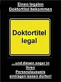 E-Book (epub) Einen legalen Doktortitel bekommen von Martin Kobler