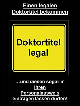 E-Book (epub) Einen legalen Doktortitel bekommen von Martin Kobler