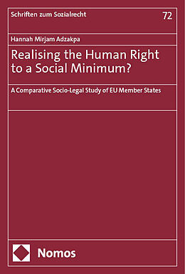 Couverture cartonnée Realising the Human Right to a Social Minimum? de Hannah Mirjam Adzakpa