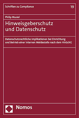 Kartonierter Einband Hinweisgeberschutz und Datenschutz von Philip Musiol