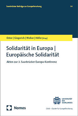 Kartonierter Einband Solidarität in Europa - Europäische Solidarität von 