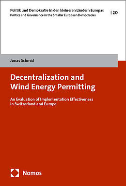 Couverture cartonnée Decentralization and Wind Energy Permitting de Jonas Schmid