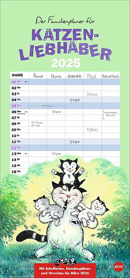 Kalender Jacob Familienplaner für Katzenliebhaber 2025 von Sven Hartmann