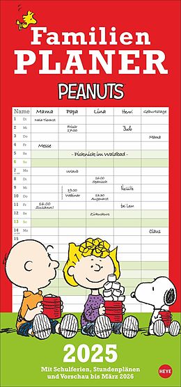 Kalender Peanuts Familienplaner 2025 von 
