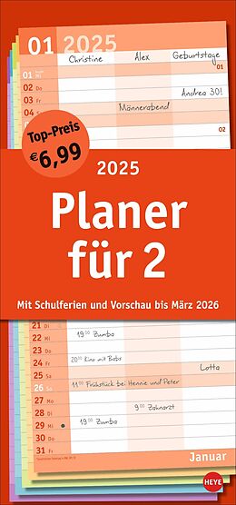 Kalender Basic Planer für zwei 2025 von 