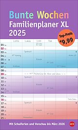 Kalender Bunte Wochen Familienplaner XL 2025 von 