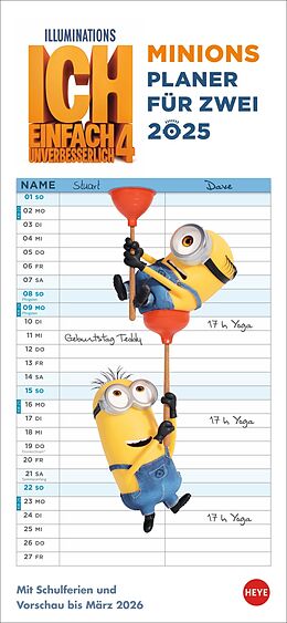 Kalender Minions Planer für zwei 2025 von 