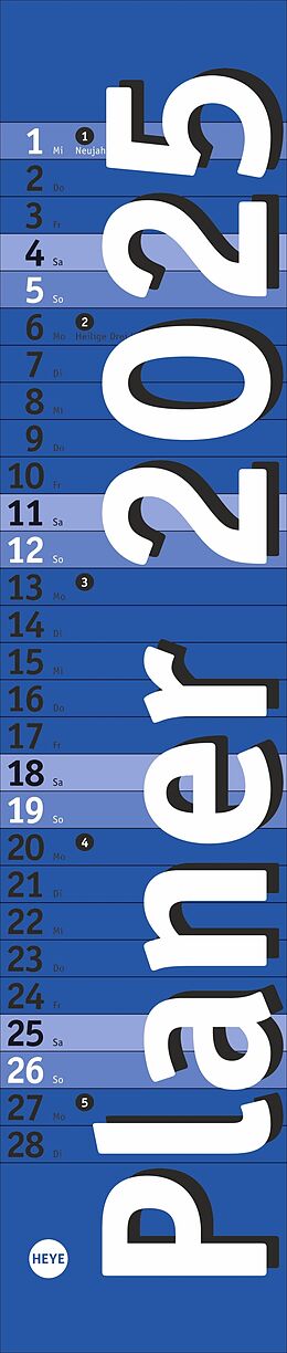 Kalender Langplaner mini, blau 2025 von 