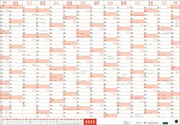Kalender Mega-Posterplaner, rot 2025 von 