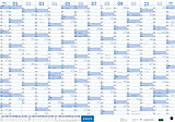Kalender Mega-Posterplaner, blau 2025 von 