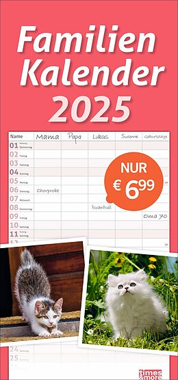 Kalender Katzen Familienplaner 2025 von 