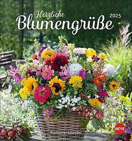 Kalender Herzliche Blumengrüße Postkartenkalender 2025 von 