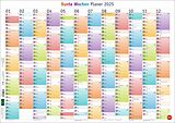 Kalender Bunte Wochen Posterplaner 2025 von 