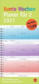 Kalender Bunte Wochen Planer für 2 2027 von