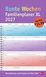 Kalender Bunte Wochen Familienplaner XL 2027 von