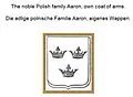 E-Book (epub) The noble Polish family Aaron, own coat of arms. Die adlige polnische Familie Aaron, eigenes Wappen. von Werner Zurek