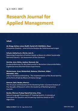 E-Book (pdf) Research Journal for Applied Management - Jg. 4, Heft 1 von Kai Rommel, Arne Westermann, Marcus Becker