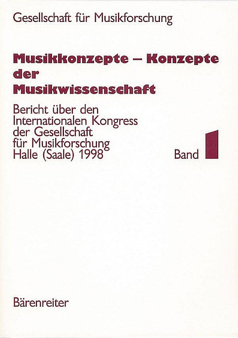 Musikkonzepte - Konzepte der Musikwissenschaft