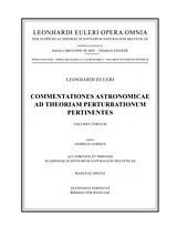 Fester Einband Commentationes astronomicae ad theoriam perturbationum pertinentes 3rd part von Leonhard Euler