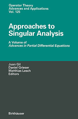 Livre Relié Approaches to Singular Analysis de 