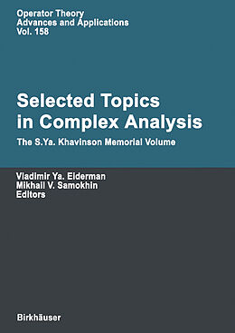 Livre Relié Selected Topics in Complex Analysis de 