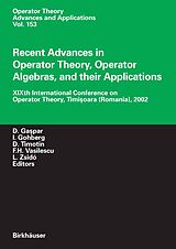 eBook (pdf) Recent Advances in Operator Theory, Operator Algebras, and their Applications de 