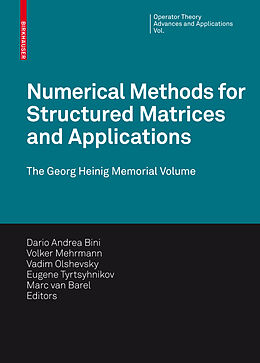 Couverture cartonnée Numerical Methods for Structured Matrices and Applications de 