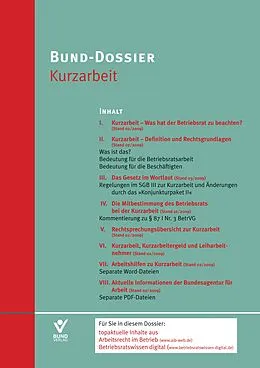 E-Book (epub) Bund-Dossier "Kurzarbeit" von Bund Verlag