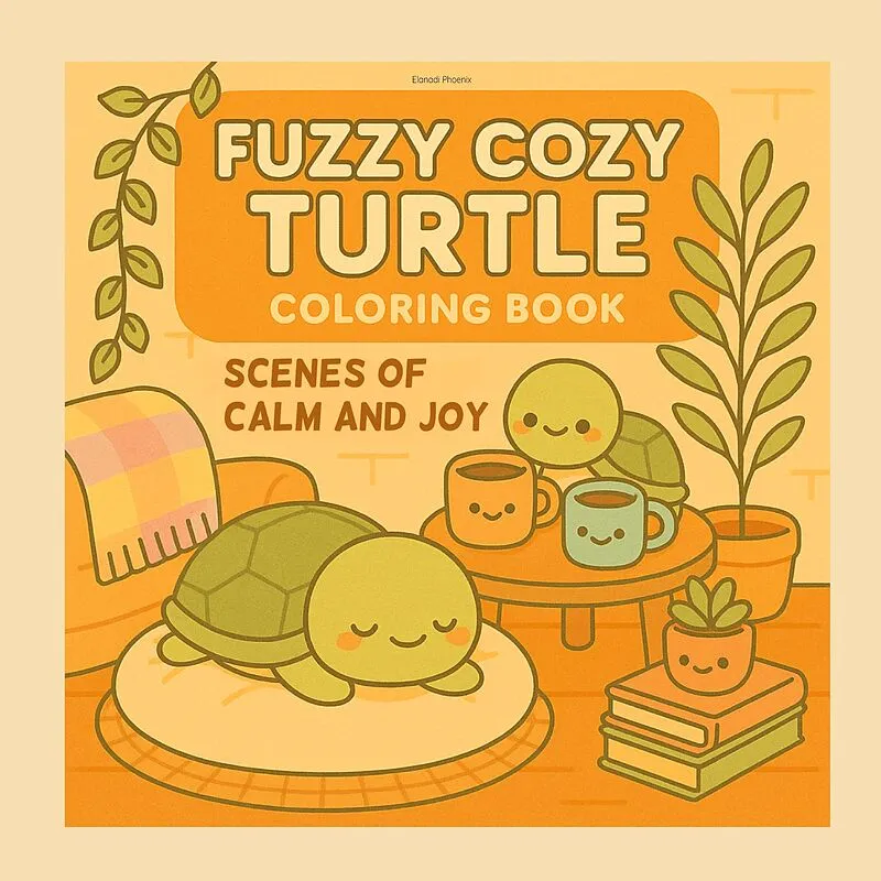 Fuzzy Cozy Turtle Coloring Book