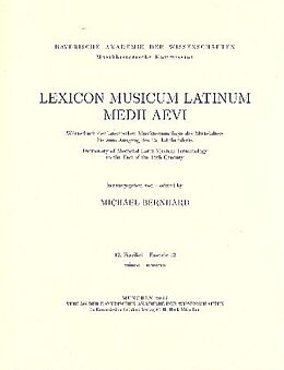 Kartonierter Einband (Kt) Lexicon Musicum Latinum Medii Aevi 12. Faszikel - Fascicle 12 (minuo-musicus) von 