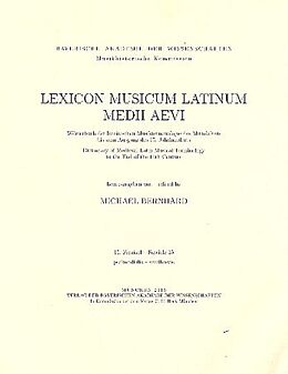 Kartonierter Einband (Kt) Lexicon Musicum Latinum Medii Aevi 15. Faszikel - Fascicle 15 (psalmodialis - semibrevis) von 
