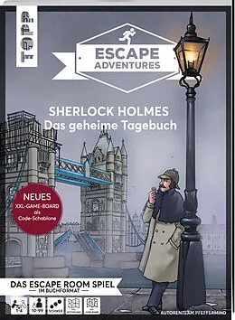 Kartonierter Einband Escape Adventures  Sherlock Holmes: Das geheime Tagebuch (NEUE Codeschablone für mehr Rätselspaß) von Autorenteam Pfeffermind