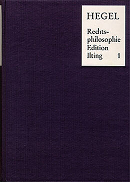 Fester Einband Vorlesungen über Rechtsphilosophie 1818-1831 / Band 1 von Georg Wilhelm Friedrich Hegel