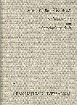 Fester Einband Anfangsgründe der Sprachwissenschaft von August Ferdinand Bernhardi