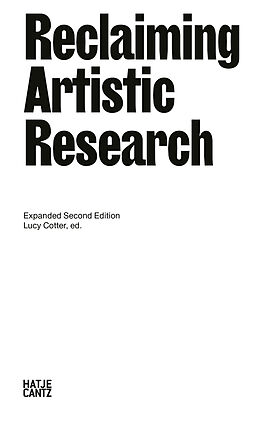 Couverture cartonnée Reclaiming Artistic Research de Katayoun Arian, Lawrence Abu Hamdan, Carolyn et al Christov-Bakargiev