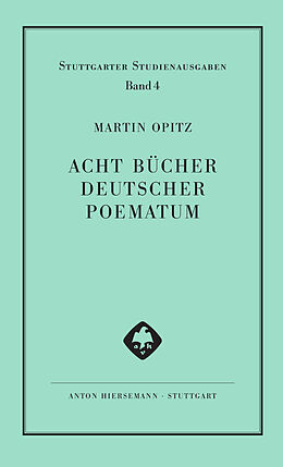Fester Einband Acht Bücher Deutscher Poematum von Martin Opitz