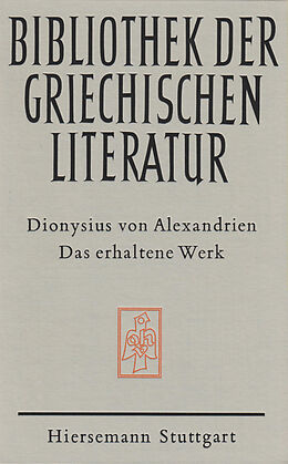 Fester Einband Das erhaltene Werk von Dionysius von Alexandrien