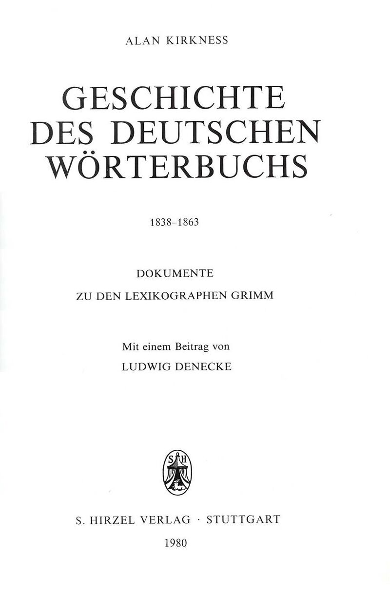 Geschichte des Deutschen Wörterbuchs 18381863
