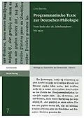 E-Book (pdf) Programmatische Texte zur Deutschen Philologie von Uwe Meves