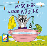 Pappband Waschbär wäscht Wäsche von Susanne Straßer