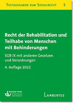 Kartonierter Einband Recht der Rehabilitation und Teilhabe behinderter Menschen von 