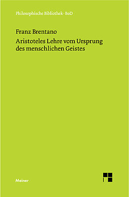 Fester Einband Aristoteles Lehre vom Ursprung des menschlichen Geistes von Franz Brentano
