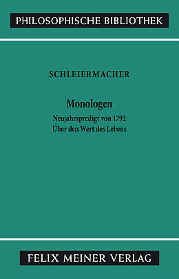 Kartonierter Einband Monologen von Friedrich Daniel Ernst Schleiermacher