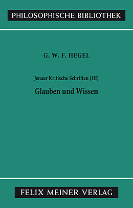 Kartonierter Einband Jenaer Kritische Schriften III von Georg Wilhelm Friedrich Hegel