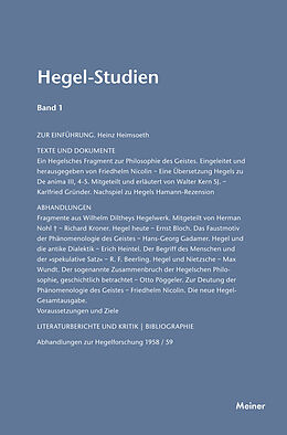 Kartonierter Einband Hegel-Studien Band 1 von 