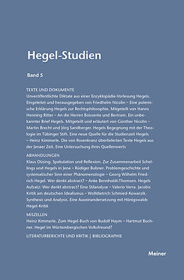 Kartonierter Einband Hegel-Studien Band 5 von 