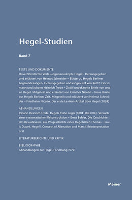 Kartonierter Einband Hegel-Studien Band 7 von 