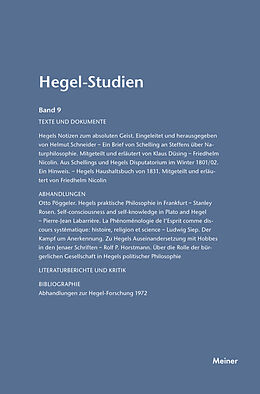 Kartonierter Einband Hegel-Studien Band 9 von 